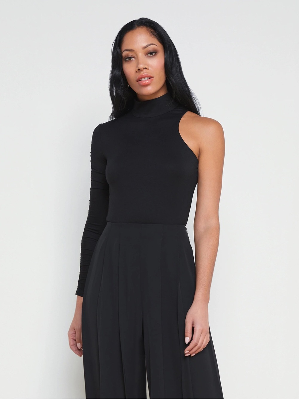 L’Agence Lotti One-Sleeve Bodysuit Black Size Small BNWT